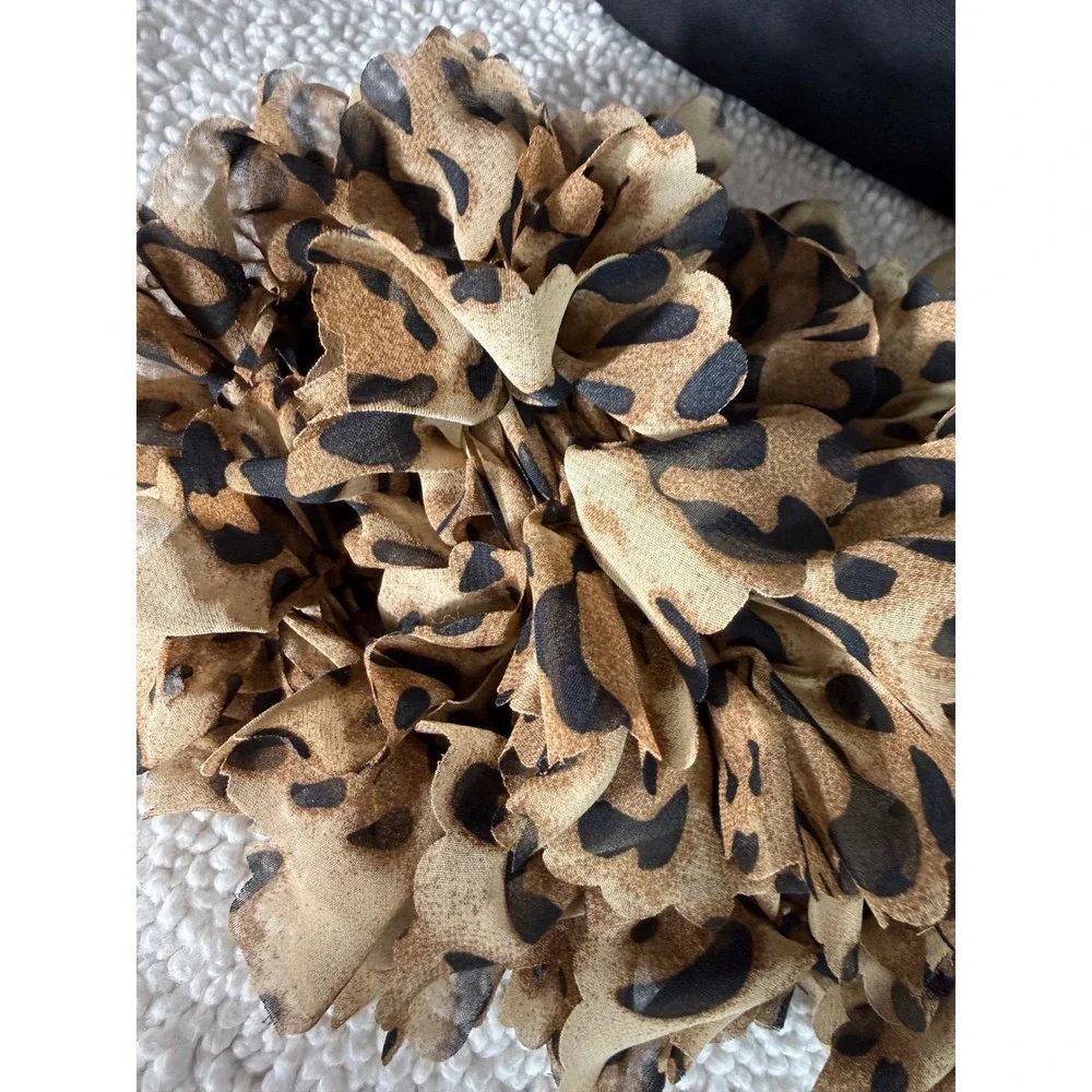 Chic‎ Ruffle Leopard Print Scarf Shawl Wrap